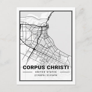 Corpus Christi Texas USA Travel City Map Poster Postcard
