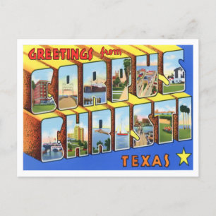 Corpus Christi, Texas Vintage Big Letters Postcard