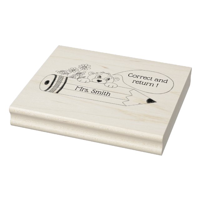 Correct and return teacher rubber stamp (Stamp)