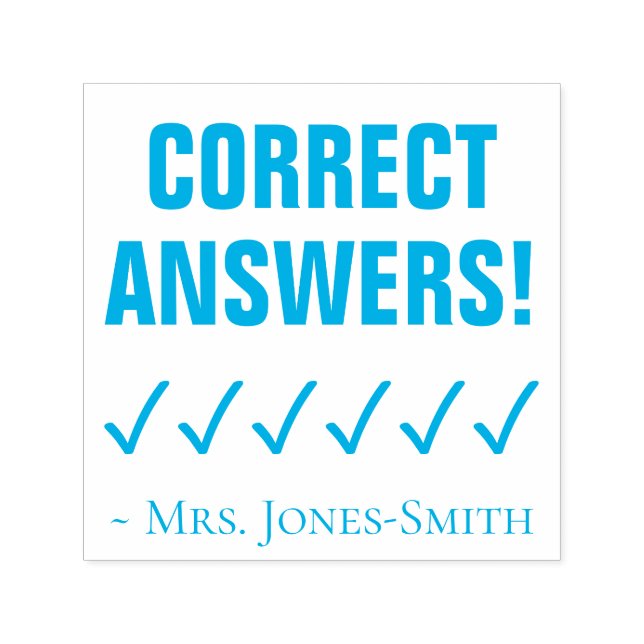 "CORRECT ANSWERS!" Marking Rubber Stamp (Design)