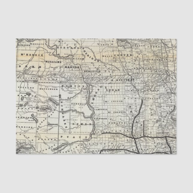 Correct map of Dakota Tissue Paper (Front)