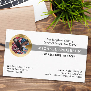 Correctional Department Parole Officer Prison Logo Business Card