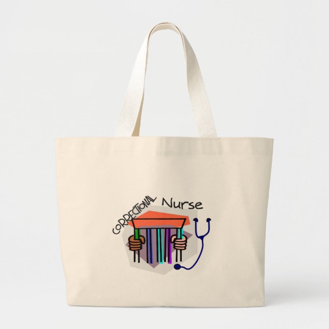 Correctional (Jail Prison) Nurse Large Tote Bag (Front)
