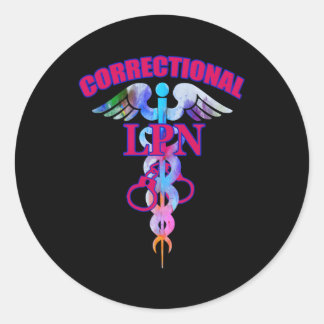 Correctional Lpn Practical Nurse Caduceus Symbol Classic Round Sticker