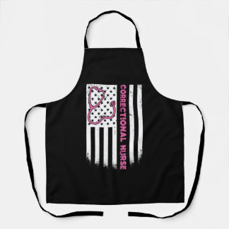 Correctional Nurse American flag US Stethoscope Apron