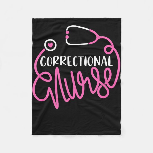 Correctional Nurse Funny Forensic Nursing Fleece Blanket (Front)