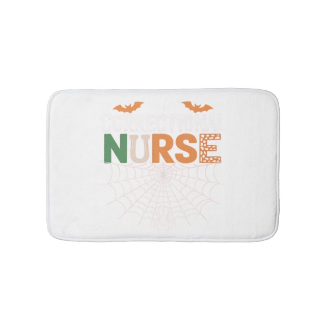Correctional Nurse Halloween Pumpkin Classic T-Shi Bath Mat (Front)