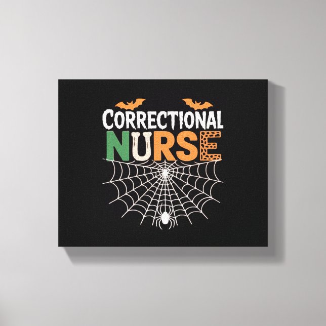 Correctional Nurse Halloween Pumpkin Classic T-Shi Canvas Print (Front)