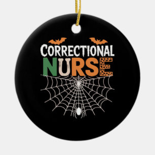 Correctional Nurse Halloween Pumpkin Classic T-Shi Ceramic Tree Decoration