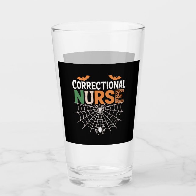 Correctional Nurse Halloween Pumpkin Classic T-Shi Glass (Front)