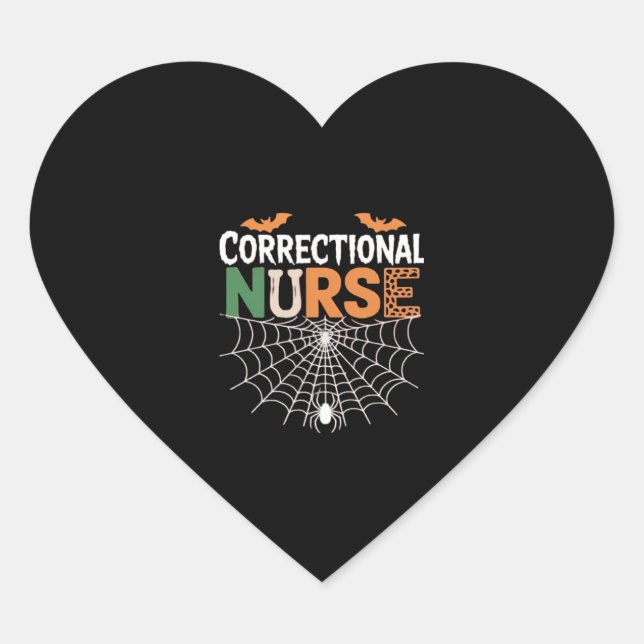 Correctional Nurse Halloween Pumpkin Classic T-Shi Heart Sticker (Front)