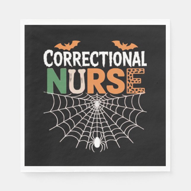 Correctional Nurse Halloween Pumpkin Classic T-Shi Napkin (Front)