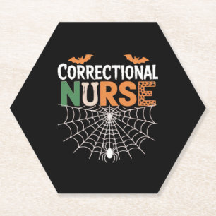 Correctional Nurse Halloween Pumpkin Classic T-Shi Paper Coaster