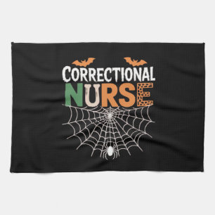 Correctional Nurse Halloween Pumpkin Classic T-Shi Tea Towel