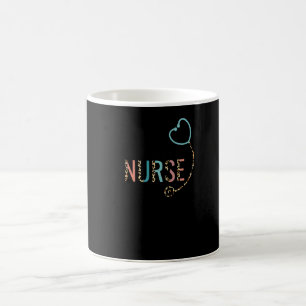 Correctional Nurse Jail Leopard Stethoscope Heart Coffee Mug