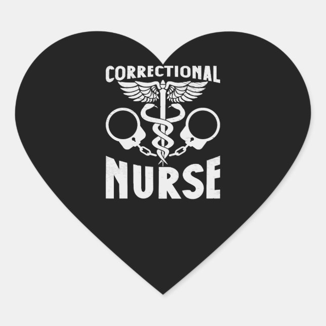 Correctional Nurse Nursing Prison Faciliity Heart Sticker (Front)