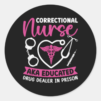 Correctional Nurse Prisons Jails Inmate Care Rn Lp Classic Round Sticker