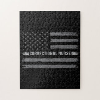Correctional Nurse US Flag Vintage Health Care Jigsaw Puzzle