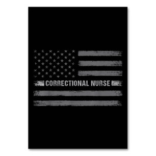 Correctional Nurse US Flag Vintage Health Care Table Number