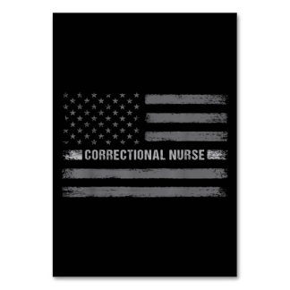 Correctional Nurse US Flag Vintage Health Care Table Number