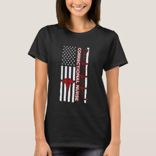 Correctional Nurse Usa Flag Nursing Rn T-Shirt