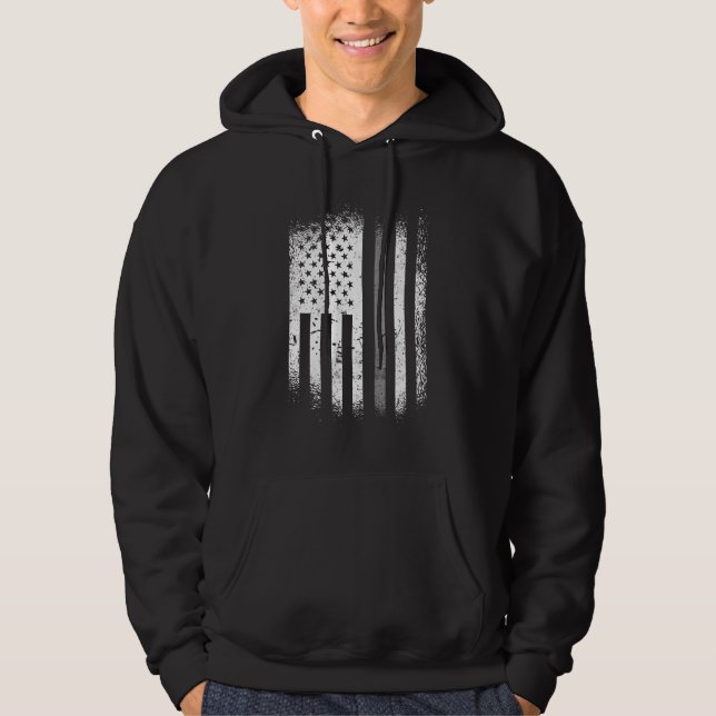 Correctional Officer American Flag Thin Silver Lin Hoodie (Front)