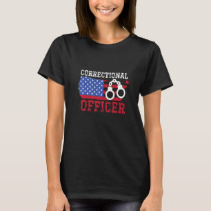 Correctional Officer American Usa Flag Corrections T-Shirt