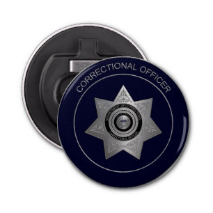 Correctional Officer Badge S01-Round Bottle Opener