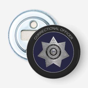 Correctional Officer Badge S02-Round Bottle Opener