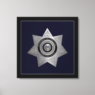Correctional Officer Badge-Silver Canvas Print
