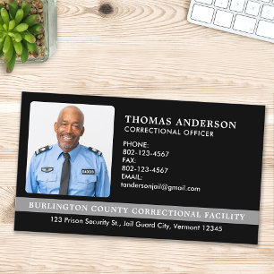 Correctional Officer Custom Photo Prison Security Business Card