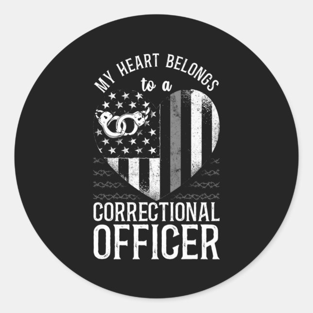 Correctional Officer Friend He American Flag Classic Round Sticker (Front)