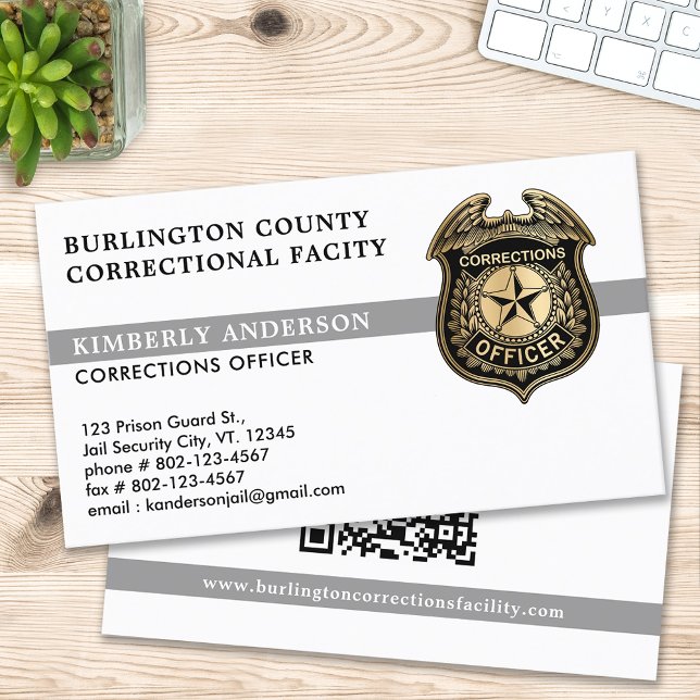 Correctional Officer Jail Prison Security QR code Business Card (Creator Uploaded)