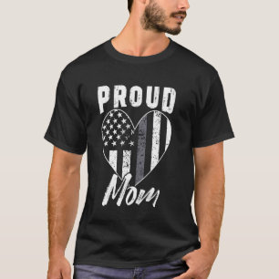 Correctional Officer Mum Mother Heart American Fla T-Shirt