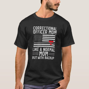 Correctional Officer Mum Mother Heart American Fla T-Shirt