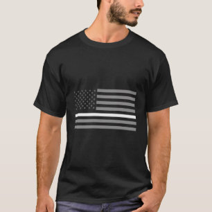Correctional Officer Thin Silver Line American Fla T-Shirt