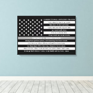 Correctional Officers Prayer Thin Grey Line Canvas Print