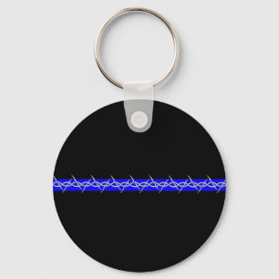 Corrections Barbed Wire Blue Line Key Ring
