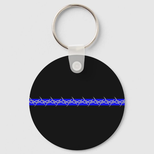 Corrections Barbed Wire Blue Line Key Ring (Front)