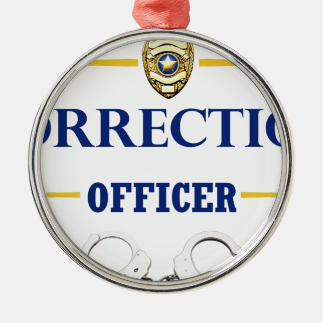 Corrections Officer 3 Metal Tree Decoration (Front)
