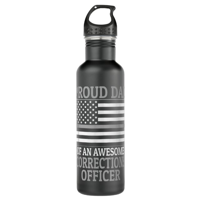 Corrections Officer Dad 710 Ml Water Bottle (Front)
