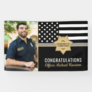 Corrections Officer Graduation Party Flag Photo Banner