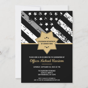 Corrections Officer Graduation Party Parole Guard Invitation