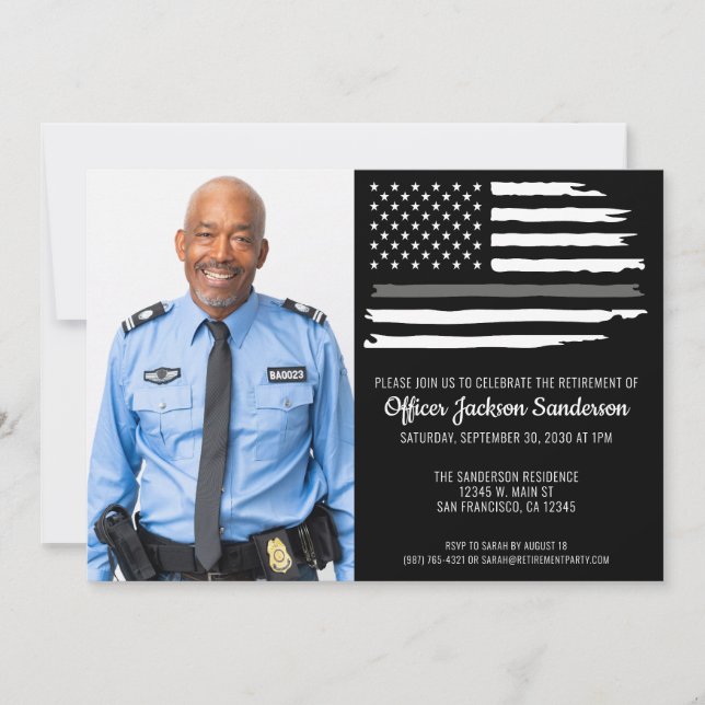 Corrections Officer Retirement Party Photo Invitation (Front)