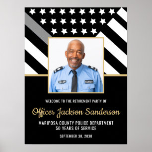 Corrections Officer Retirement Silver Line Photo Poster