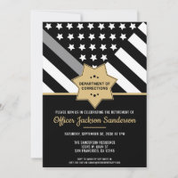 Corrections Officer Retirement Thin Silver Line