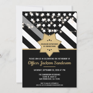Corrections Officer Silver Line Retirement Party Invitation