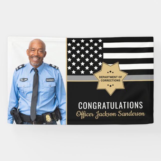 Corrections Officer Silver Line Retirement Photo Banner (Horizontal)