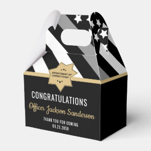 Corrections Officer Thin Silver Line Retirement Favour Box