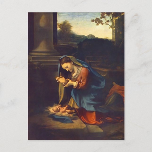 Correggio- Adoration of the Child Postcard (Front)